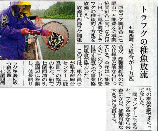 2013年7月6日　北國新聞石川きた欄